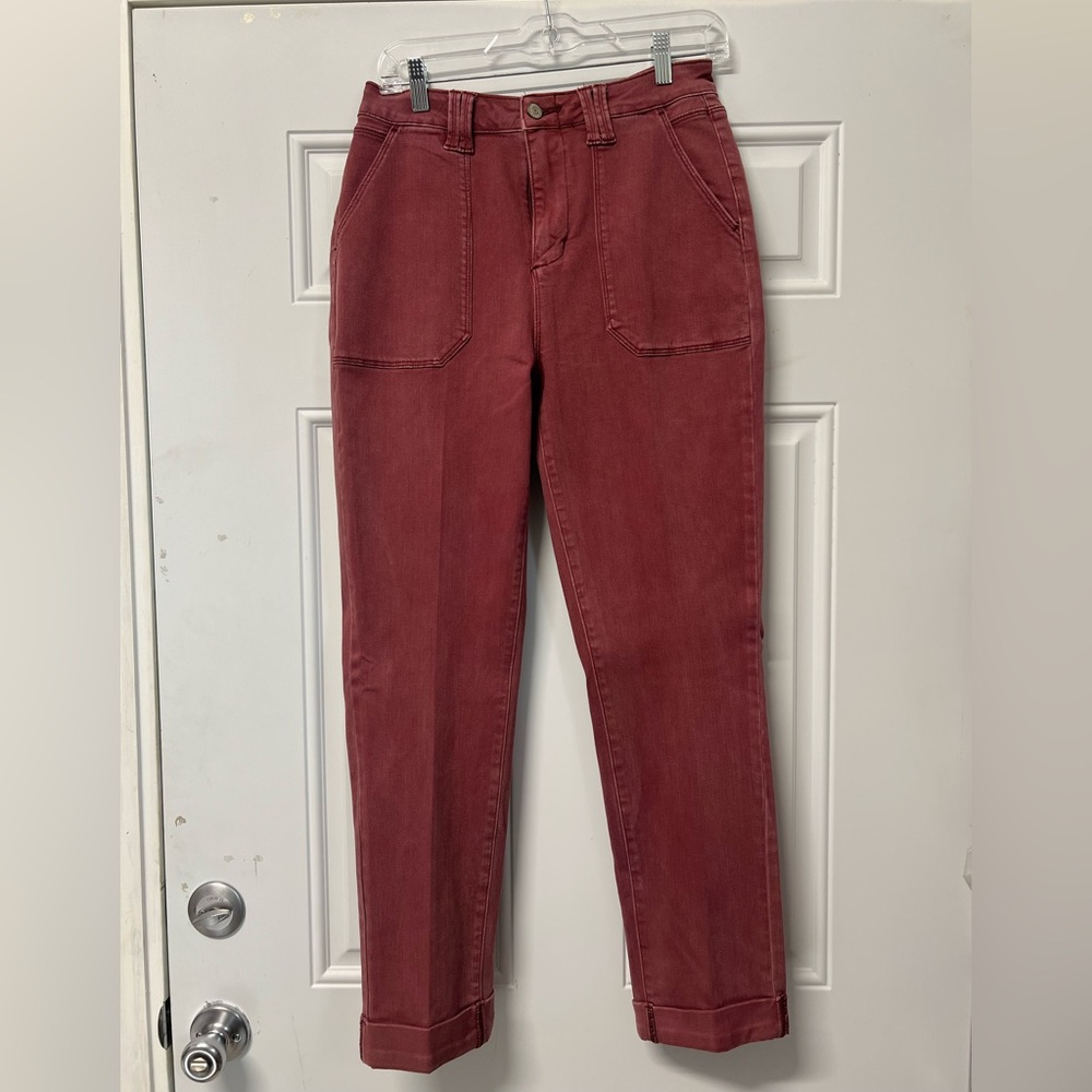 Judy Blue Burgundy High Rise Cuffed Jeans size 7/28